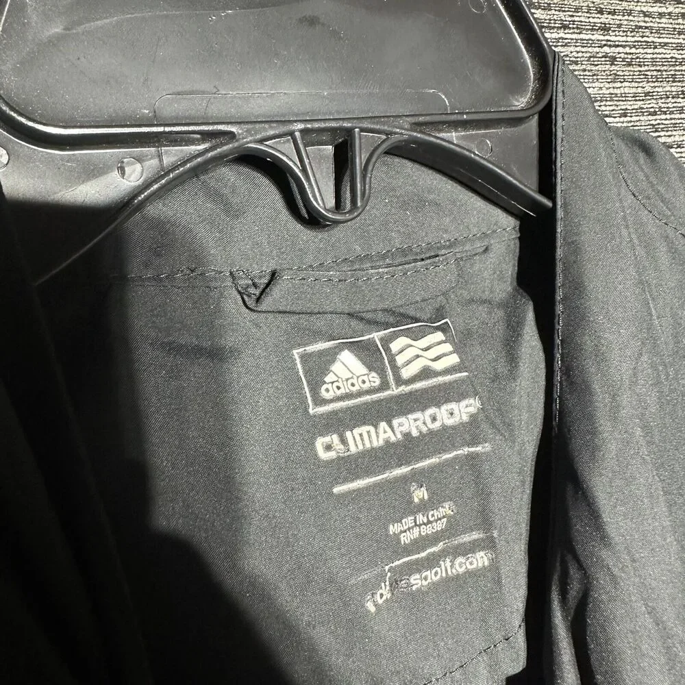 Adidas Windbreaker Jacket Men's M Black The Vineyard 1/4 Zip Clima Proof